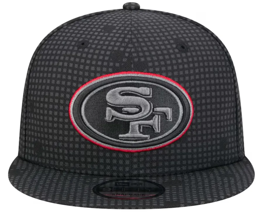 Men's San Francisco 49ers New Era Black Midnight Ink Pop Outline 9FIFTY Snapback Hat