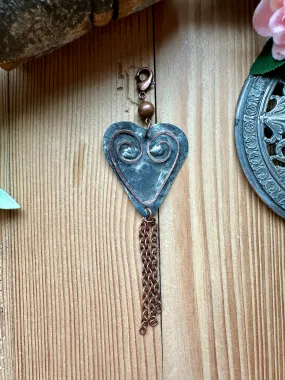 Metal & Copper Heart Pendant