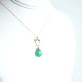 Michaela - Green Onyx, 14k Gold Filled Necklace