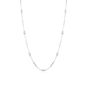 Mila Sterling Silver Rainbow Moonstone Choker