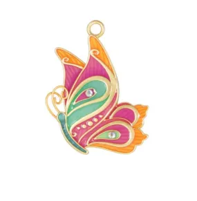 Mini Petite Paisley Butterfly Metal Ornament, 1.3”