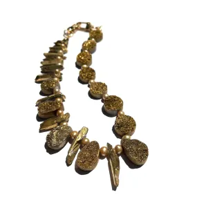 MPR x IMAGINARIUM: Gold Pearl Druzy Necklace