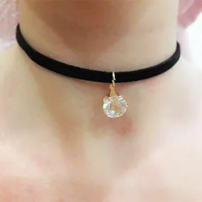 N933 Choker Necklaces Women Black Velvet Suede Leather Chain Short Collares Zircon Fashion Jewelry Gothic 90's Bijoux ras de cou