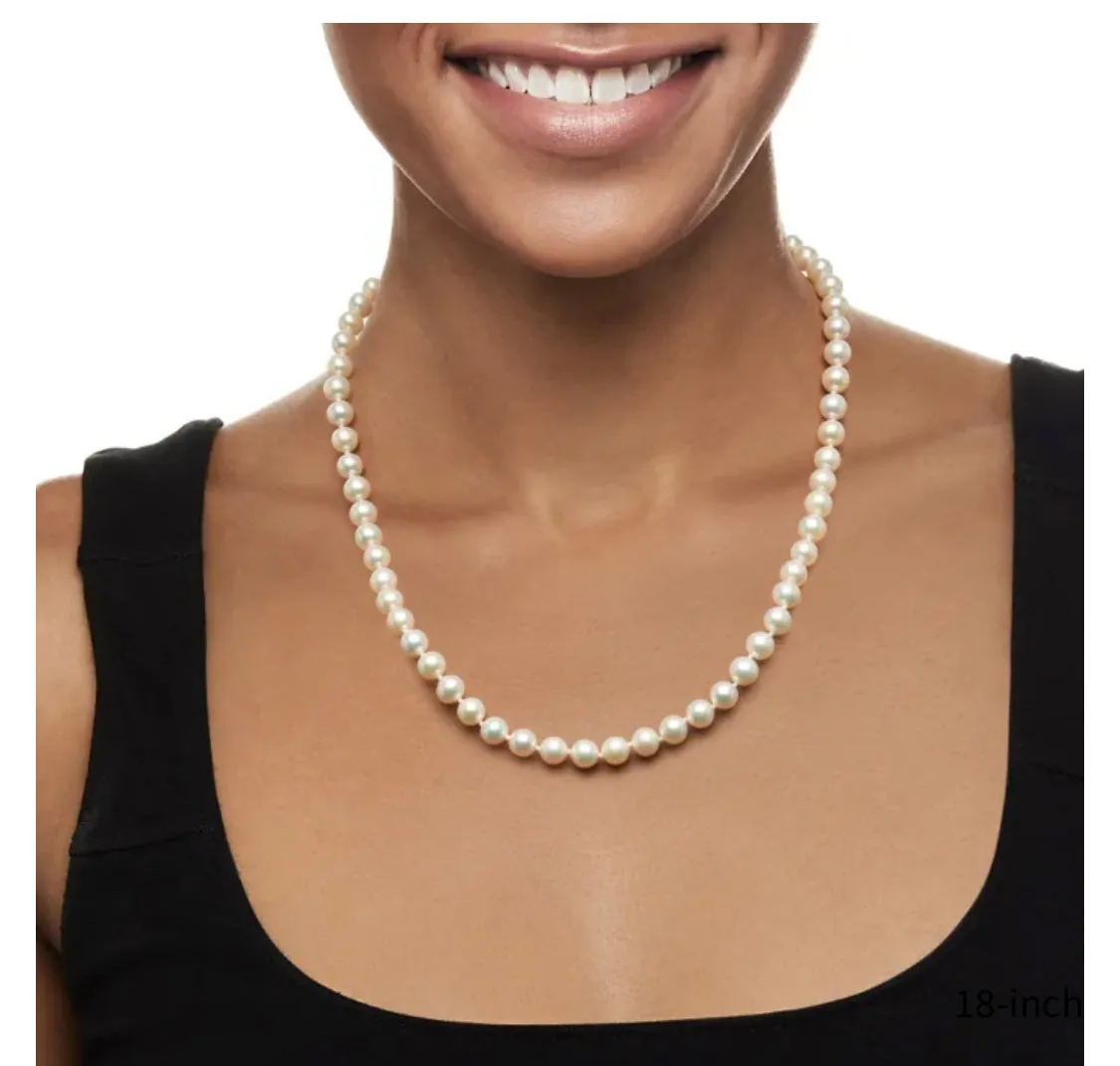 Natural Freshwater Pearl 18 Inch Necklace with 14k Gold