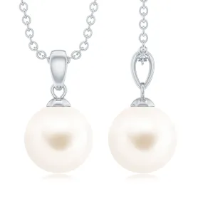 Natural Freshwater Pearl Solitaire Pendant Necklace