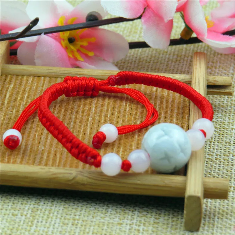 Natural Jade Jade Red String Bracelet Zodiac Year Red String Bracelet