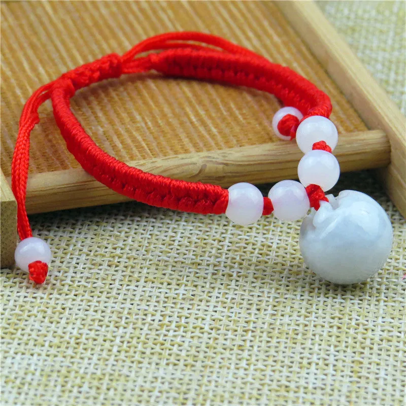 Natural Jade Jade Red String Bracelet Zodiac Year Red String Bracelet