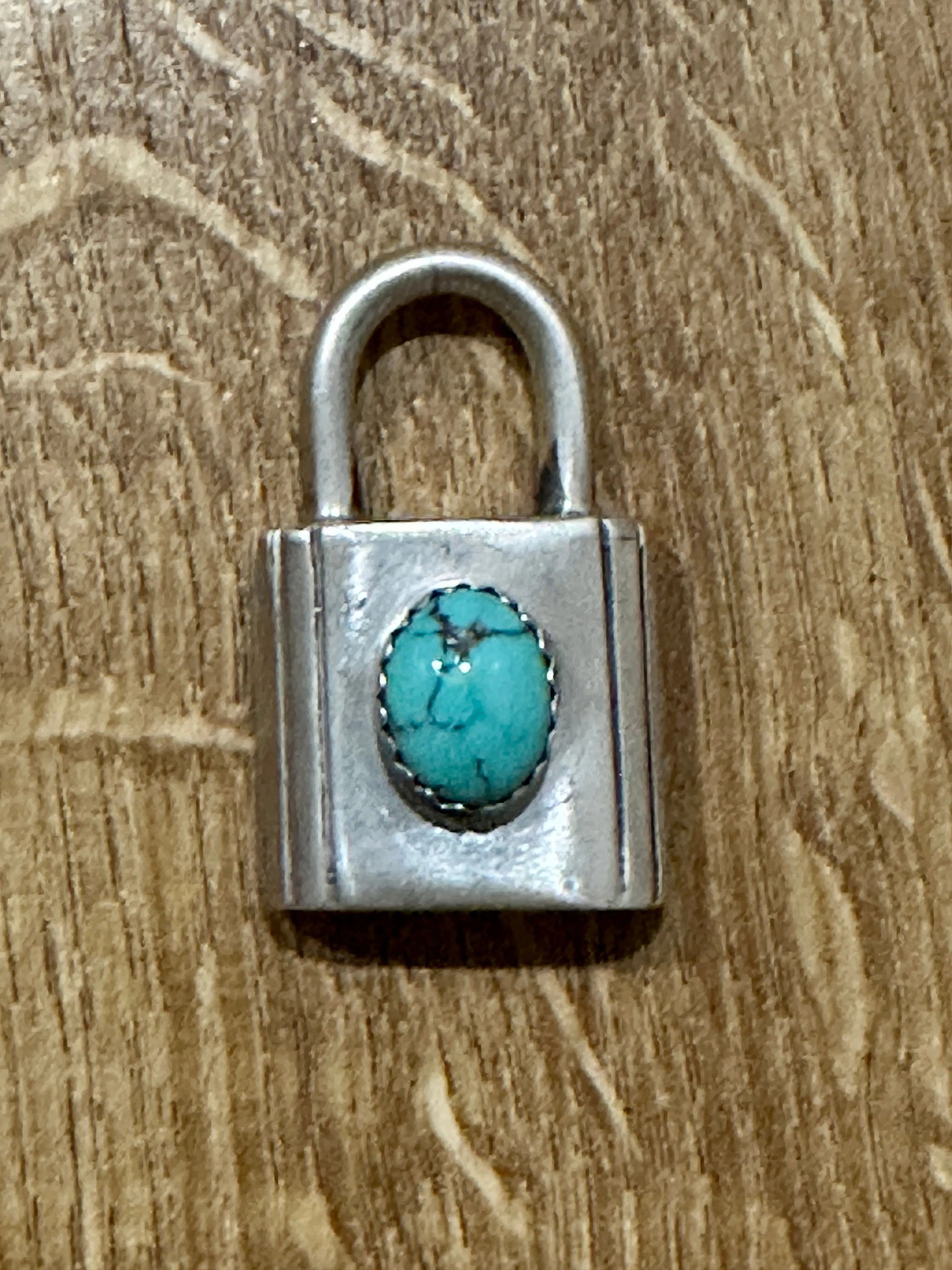 Navajo Turquoise & Sterling Silver Locket Pendant Signed