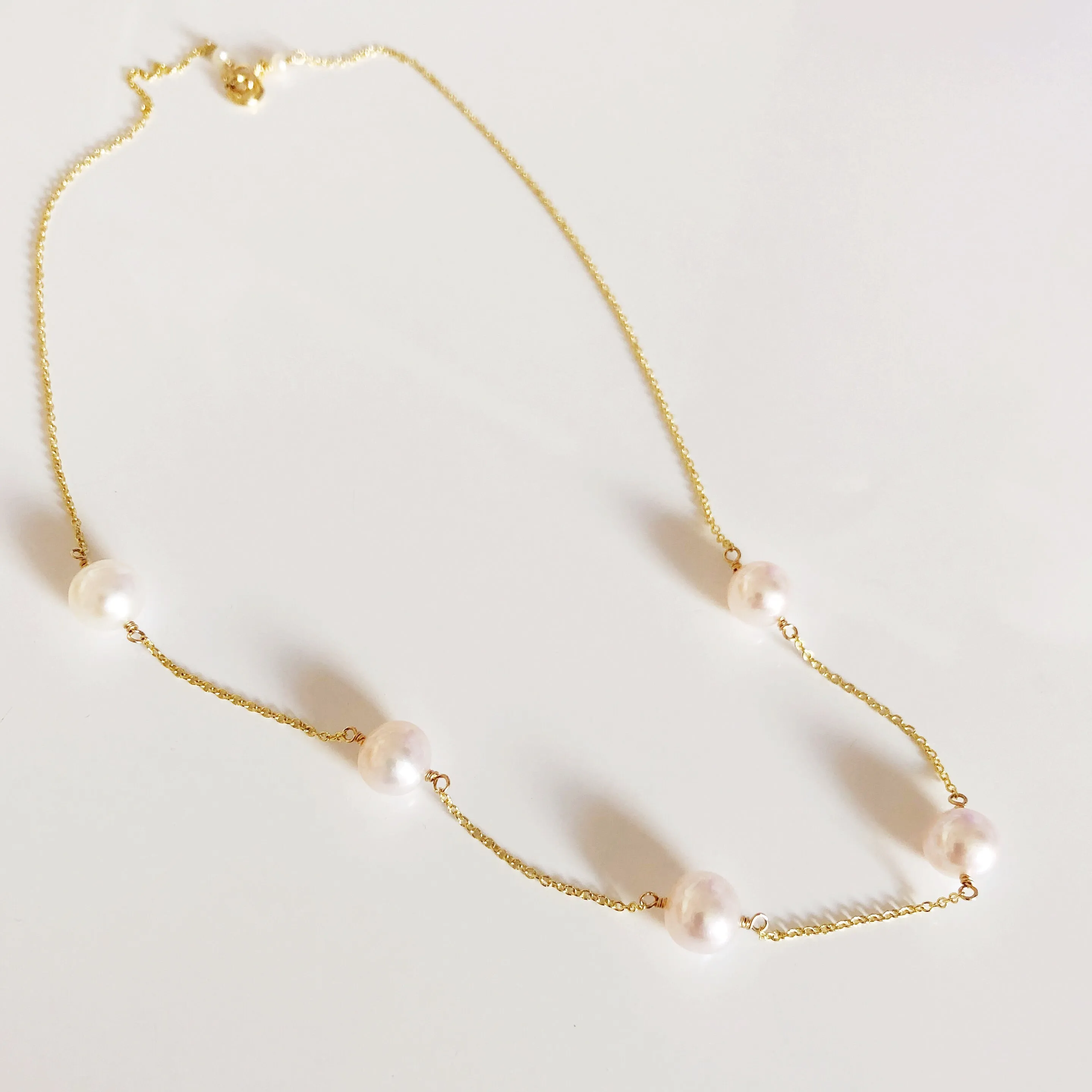 Necklace SIENNA - white Edison pearls (N292)