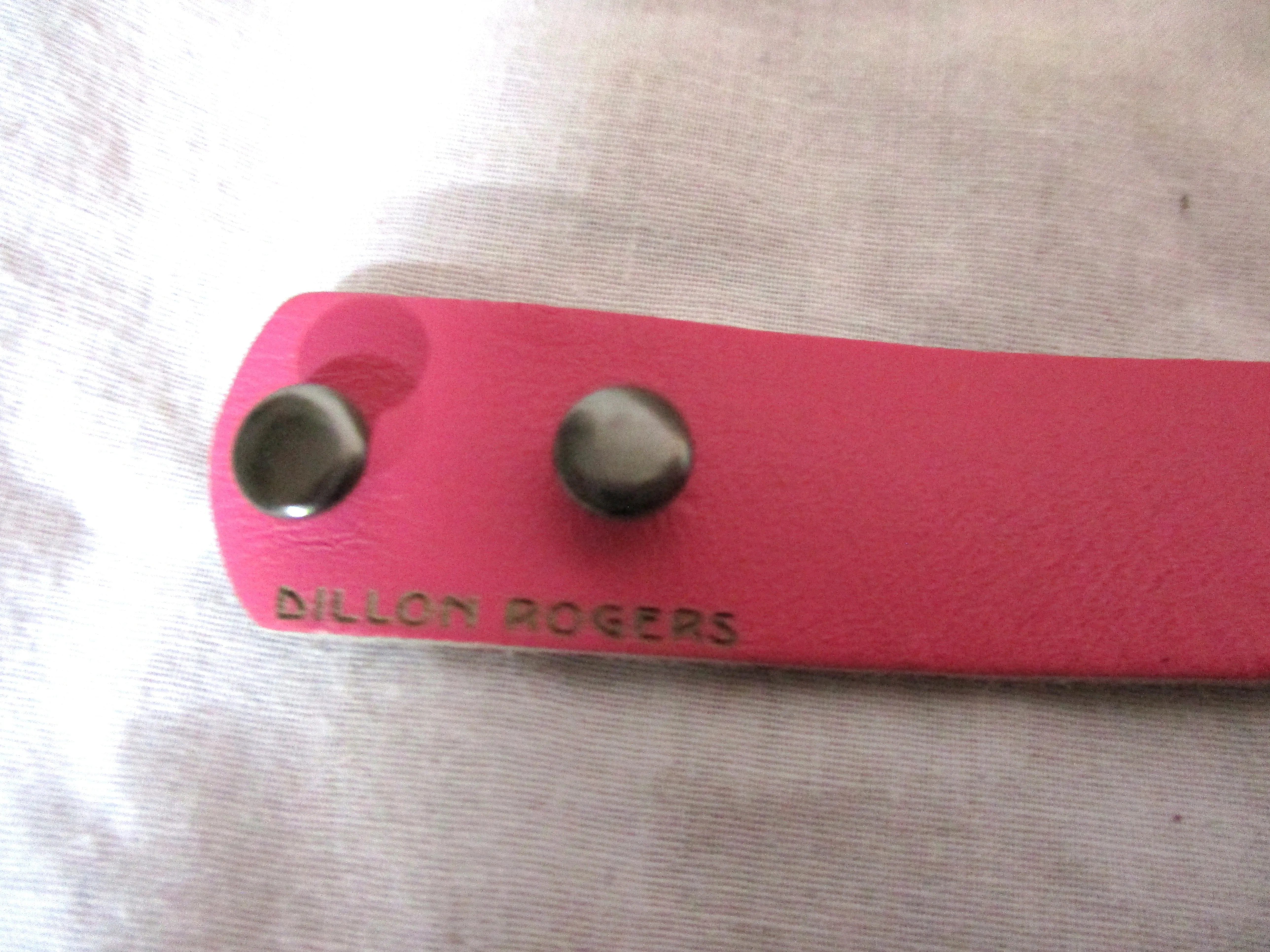 NEW DILLON ROGERS LUCKY Leather Bracelet Cuff PINK Adjustable Jade