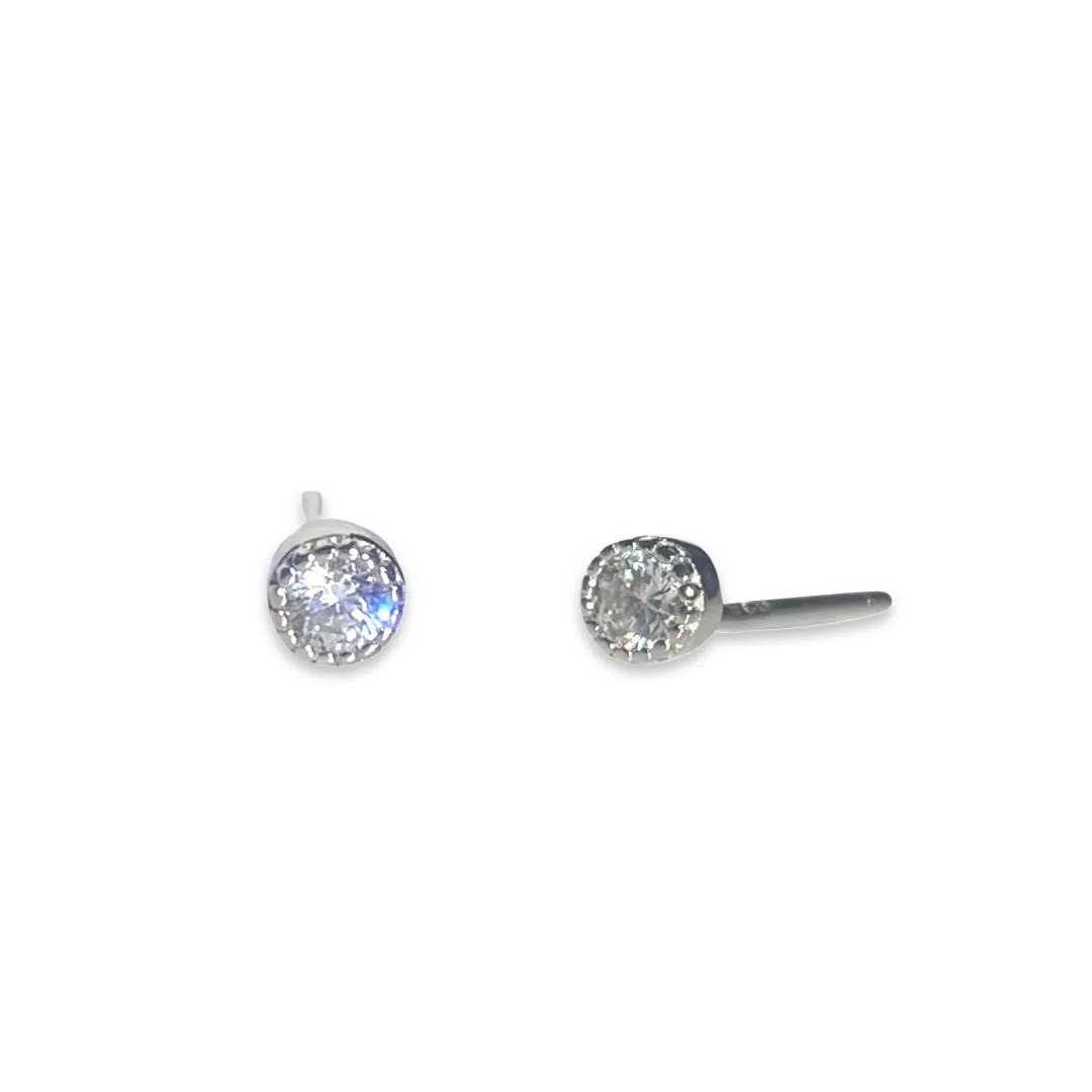 Noellery Tiny Birthstone Bezel Stud Earrings