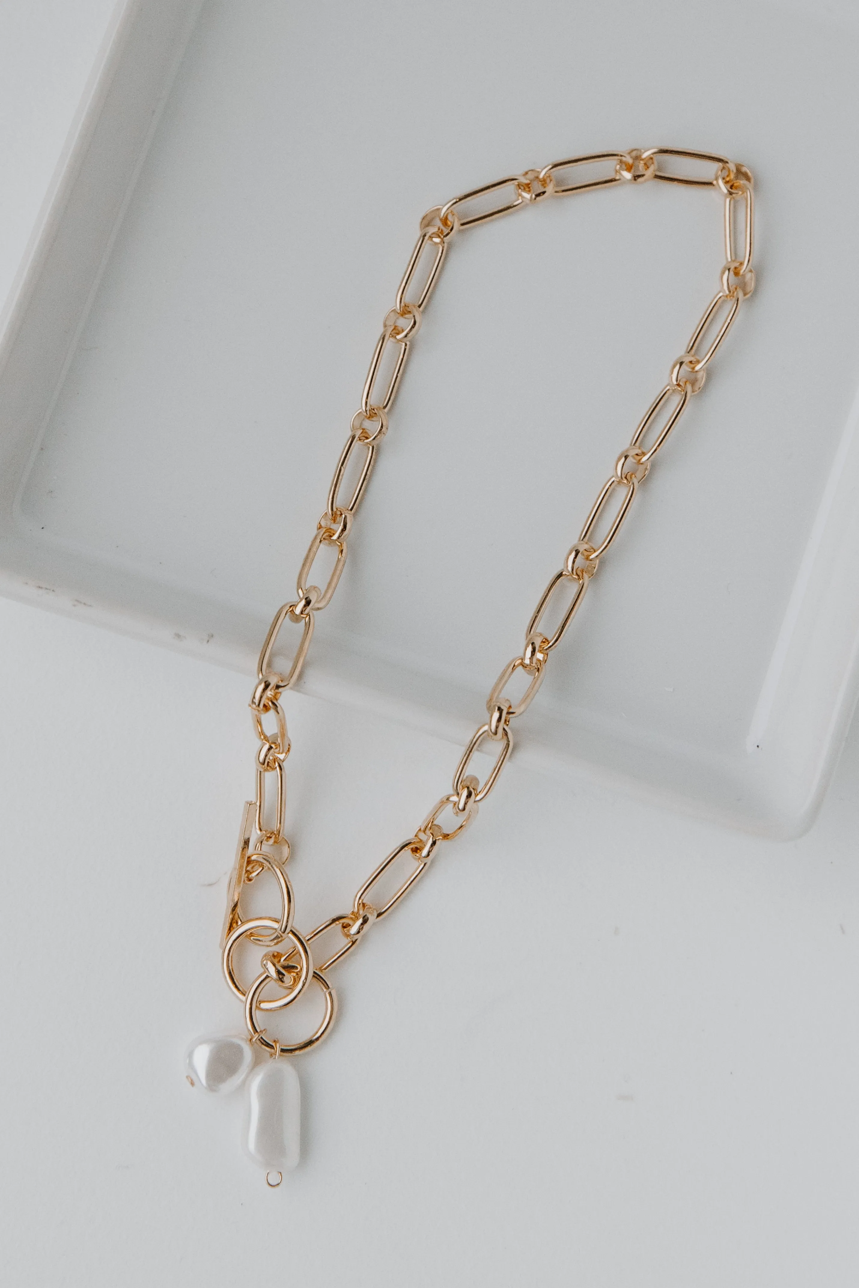 Oakley Gold Pearl Necklace