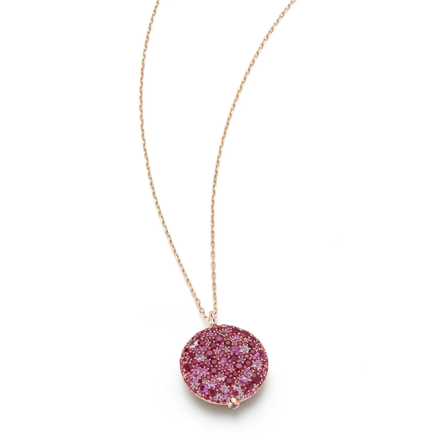 OC X WF 18K LARGE PINK SAPPHIRE PEBBLE LOCKET