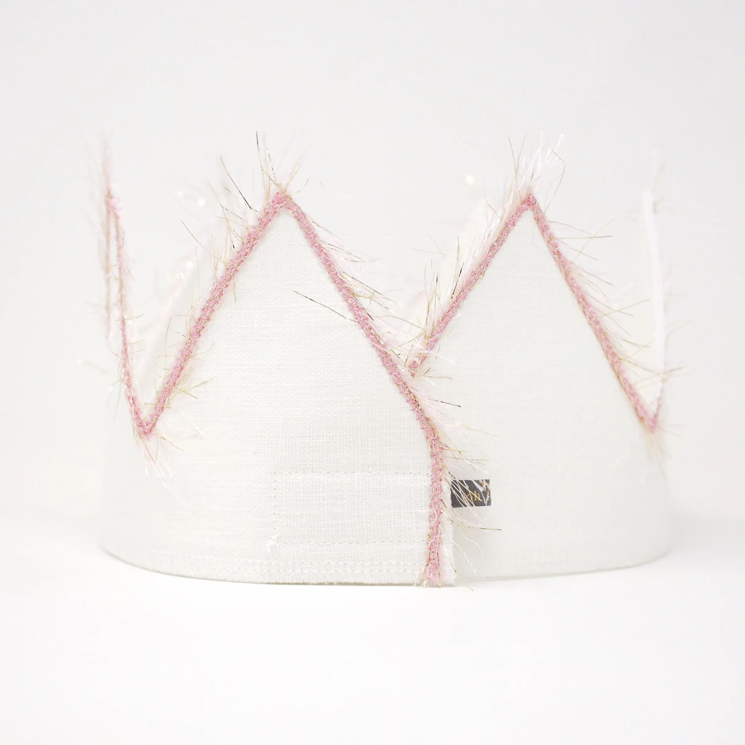 oh baby! Birthday Crown - one - Blush/Gold Trim on Oyster Linen