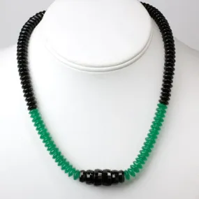 Onyx & Chrysoprase Bead Necklace