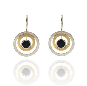 Onyx Circle Earrings