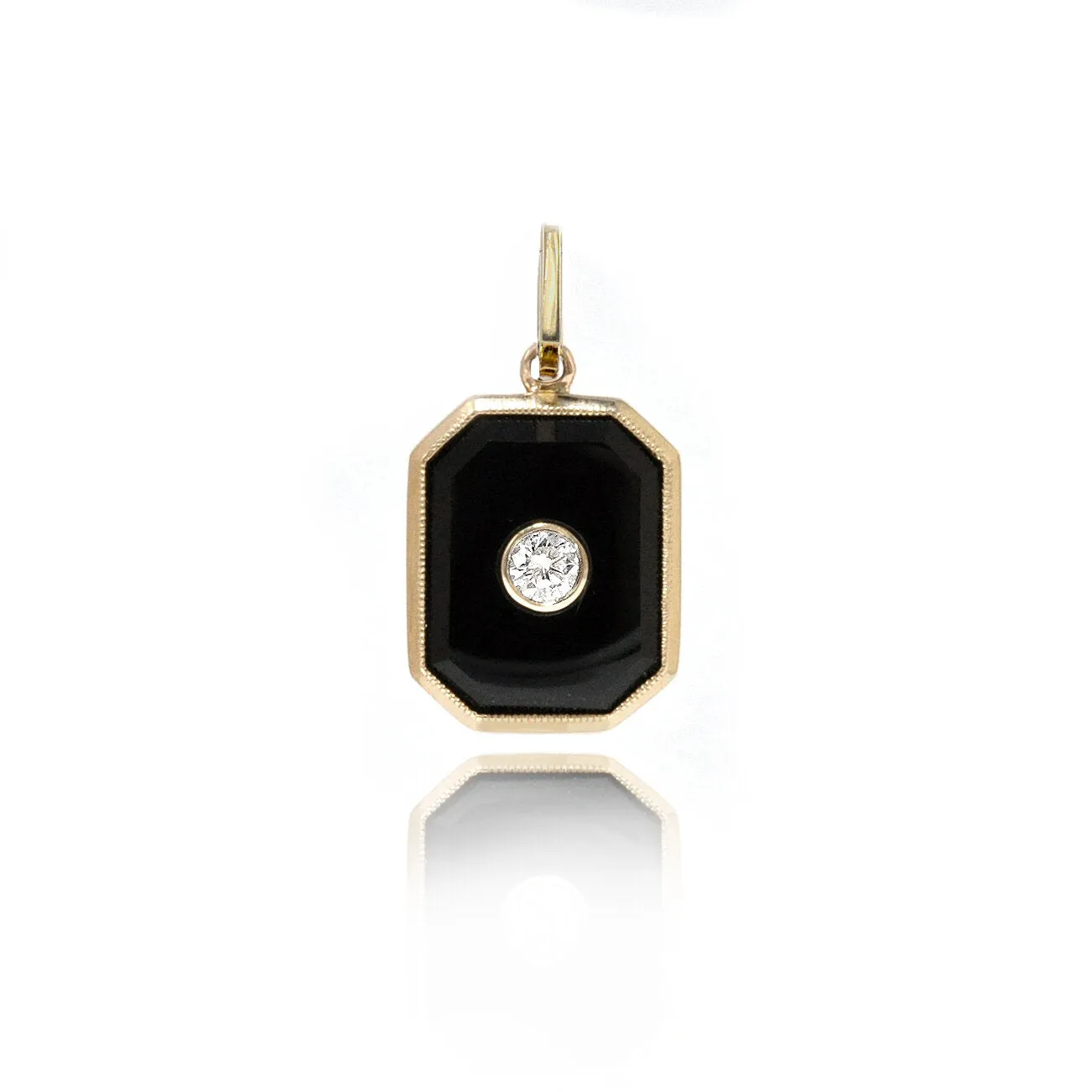 Onyx Diamond Bezel Charm