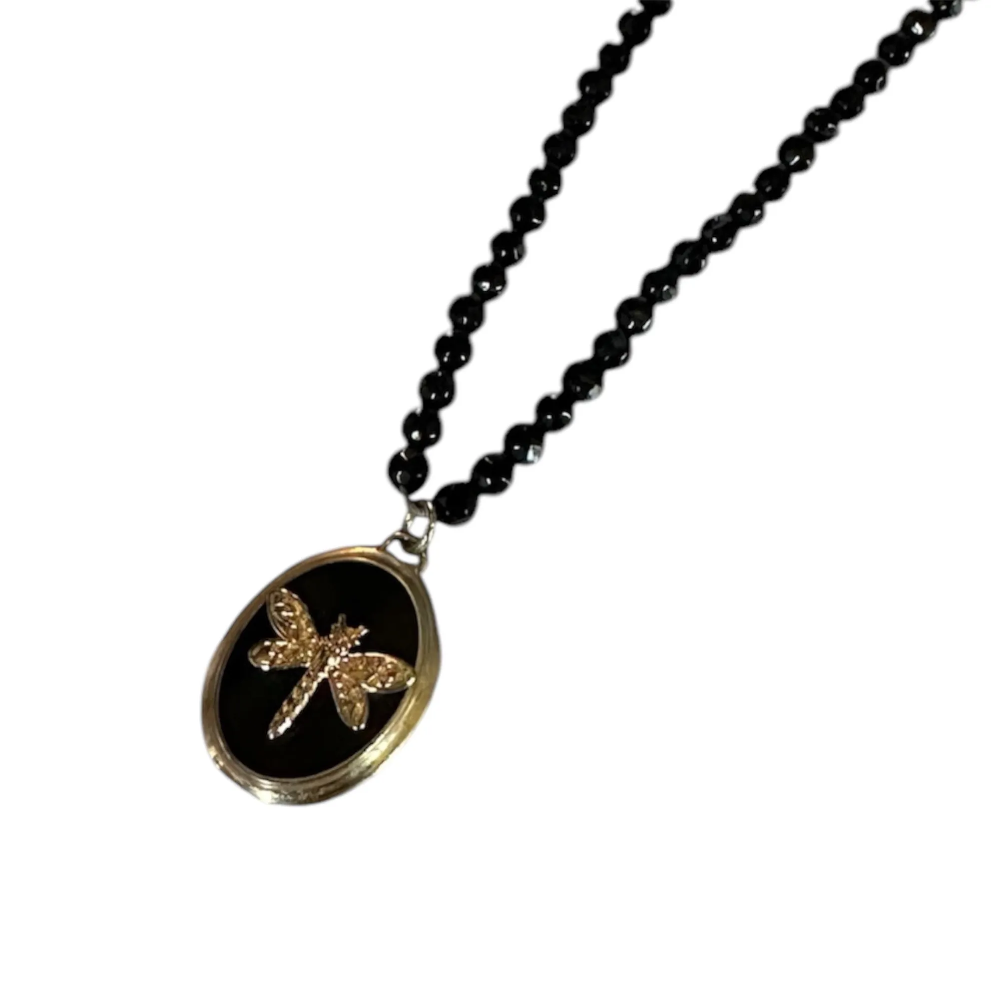 Onyx Dragonfly Necklace