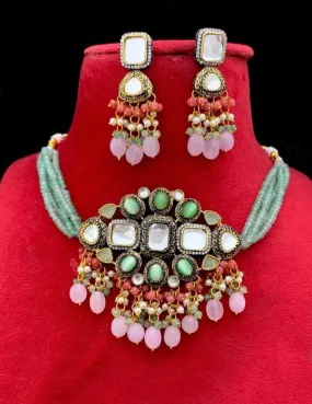 Ornate Pearls Kundan Choker Set