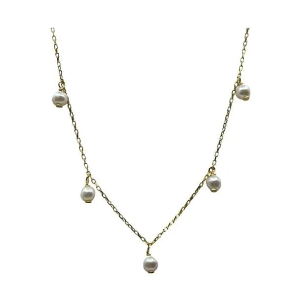 Pearl Drop Gold Vermeil Choker: (NCG4360)