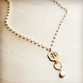 Pearl Necklace with Freshwater Pearl Medallion