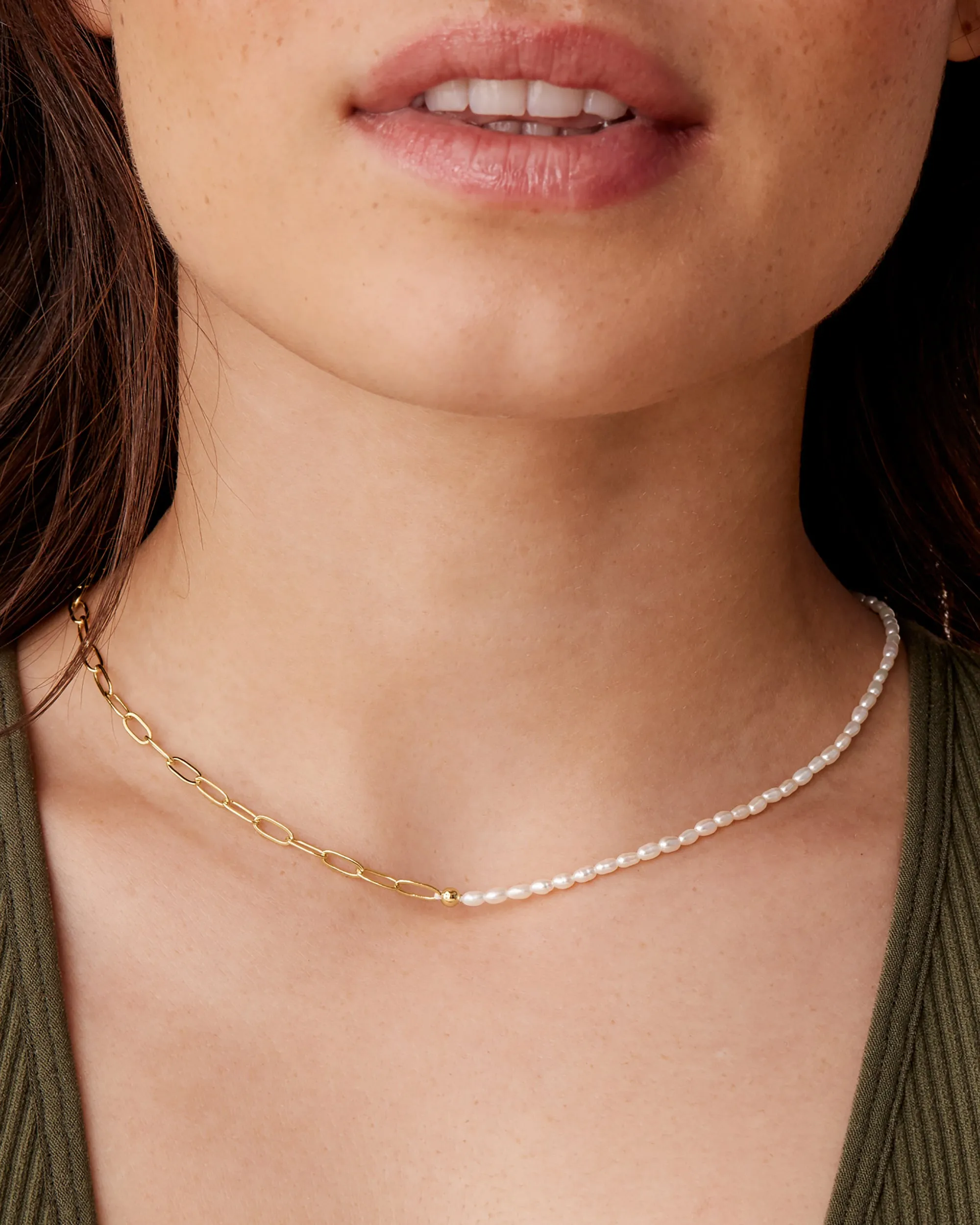 Pearl Paperclip Necklace