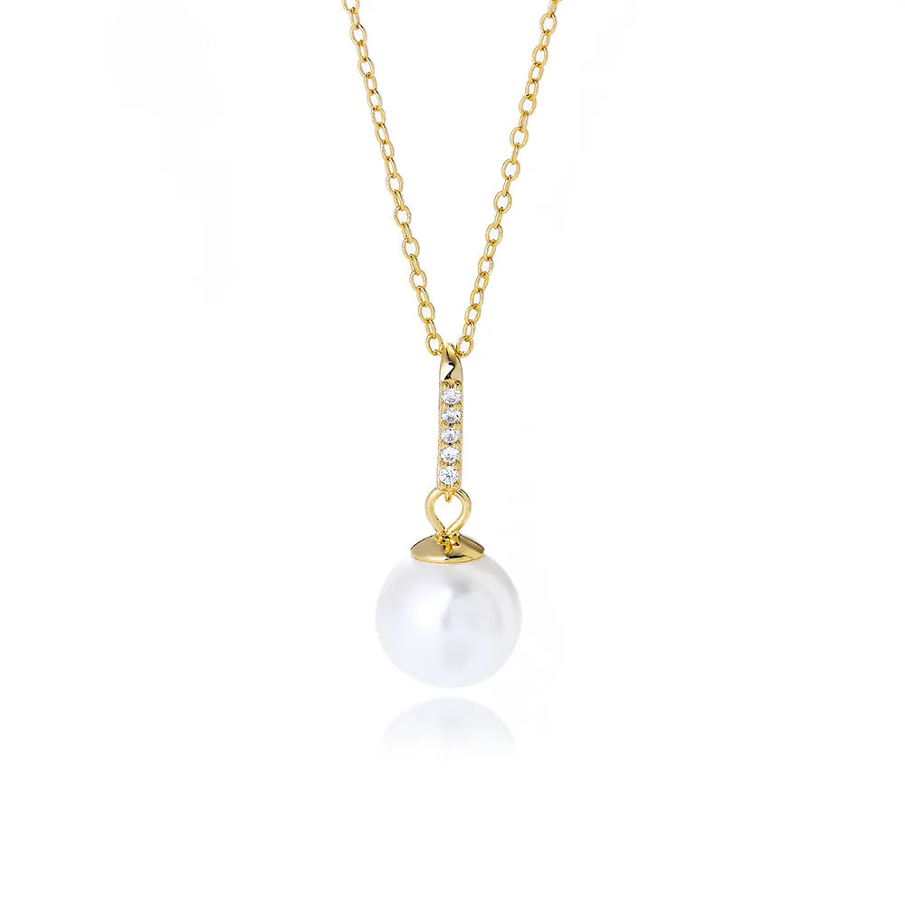 Pearl Pendant Silver Pearl Necklace