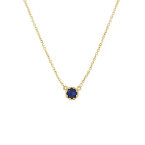 Petite Crown Bezel Lapis Necklace