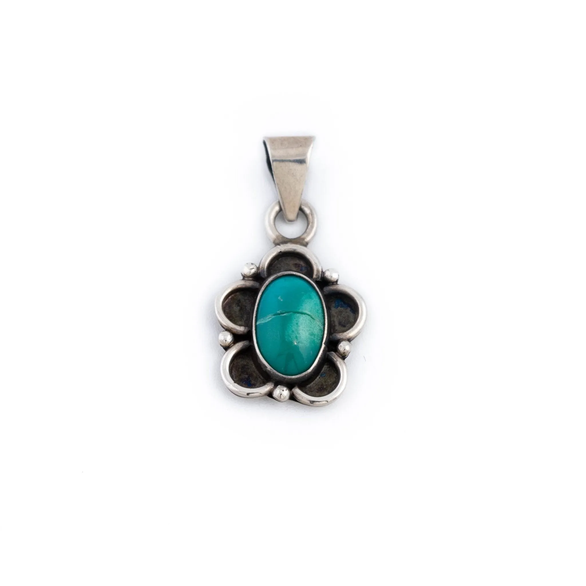 Petite Turquoise Flower Pendant