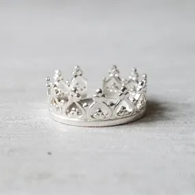 Princess Crown Ear Cuff in Sterling Silver