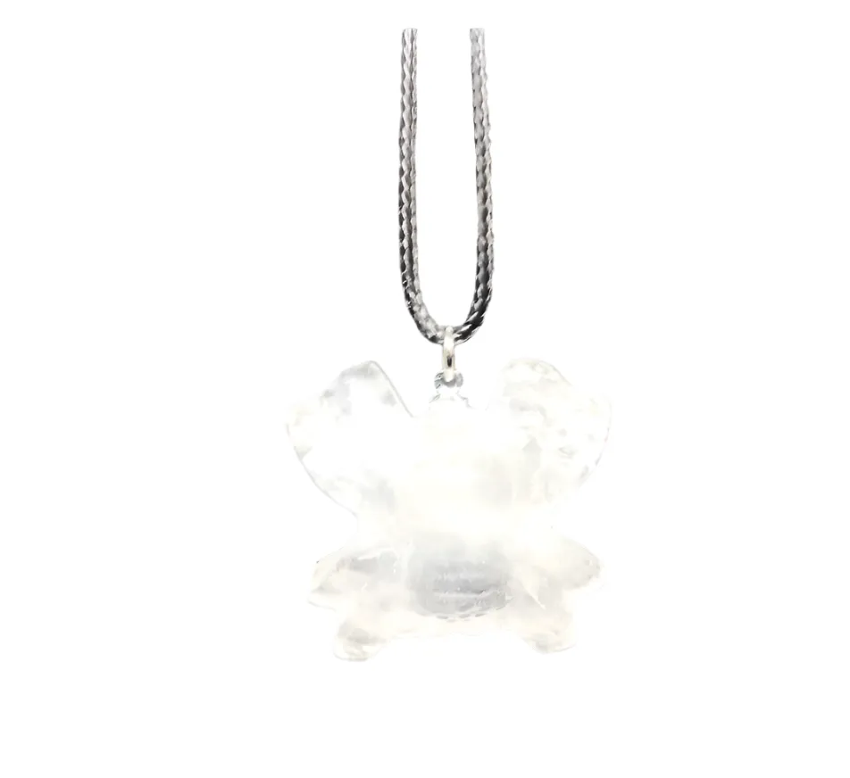 Quartz Crystal Spider Pendant Necklace