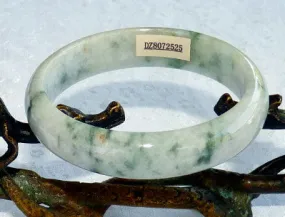 "Happy Life Yang on Yin" Burmese Jadeite Bangle Bracelet Grade A 57 mm (BB2950)