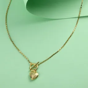 Real Gold Plated Z Heirloom Heart Locket Tbar Necklace For Women By Accessorize London