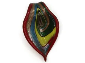 Red with Multi-color Spiral Foil Glass Pendant