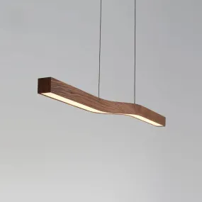 Reefornna Natural Wave Wood Linear Hanging Lamp