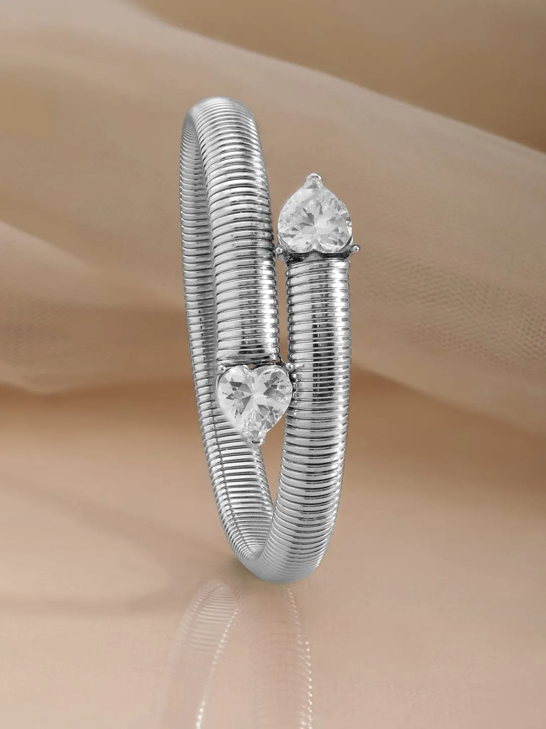 Rhodium-Plated Kada Bracelet