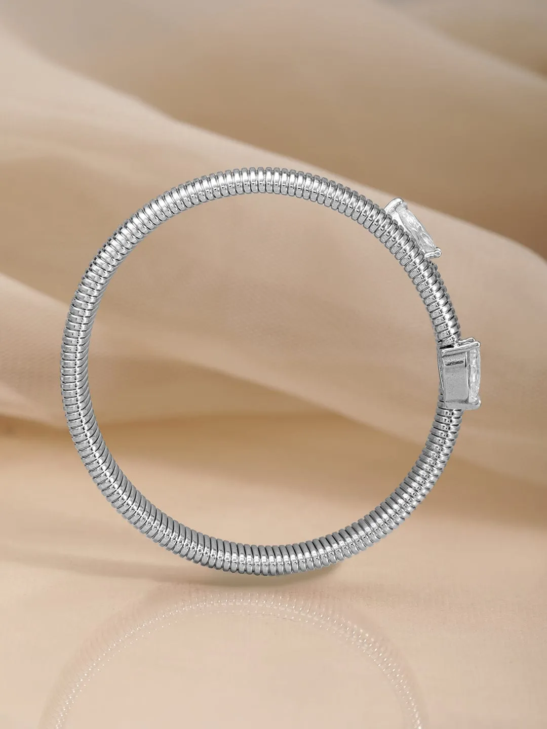 Rhodium-Plated Kada Bracelet