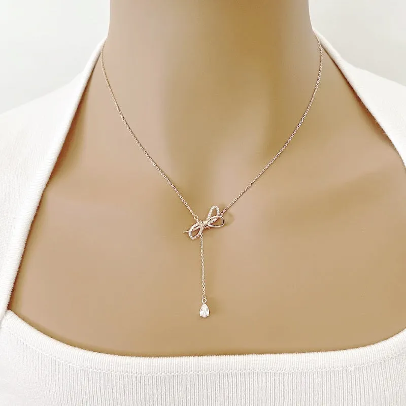 Ribbon Cubic Zirconia Necklace