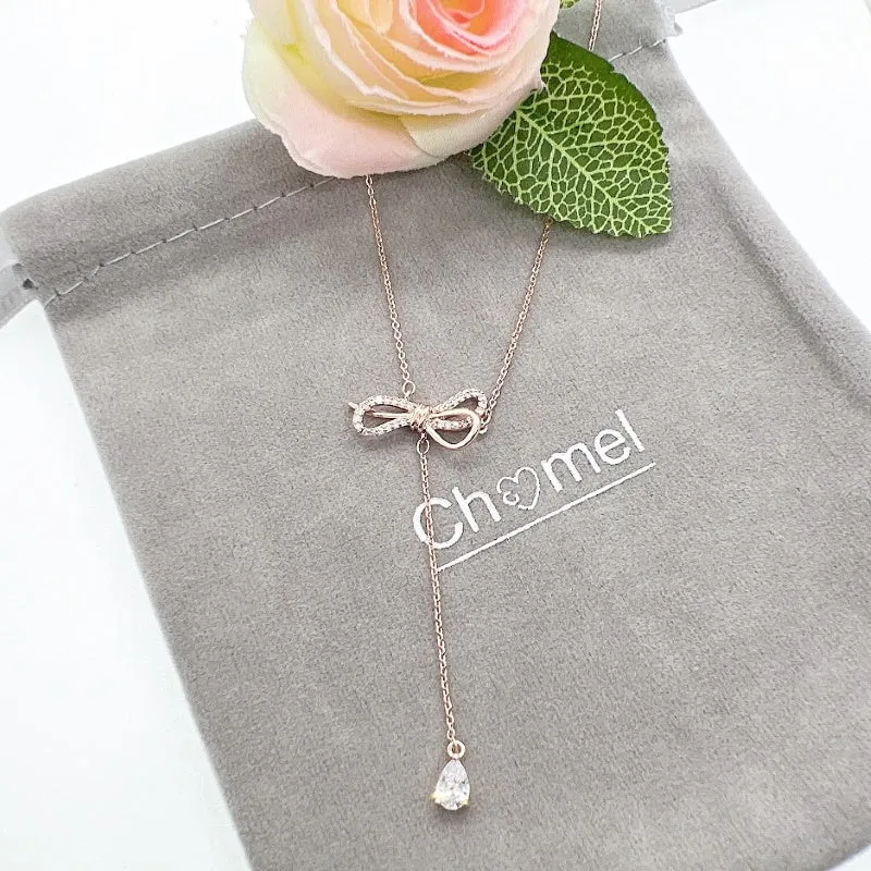 Ribbon Cubic Zirconia Necklace