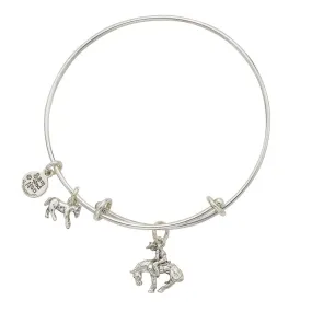 Rodeo Cowboy Charm Bangle Bracelet