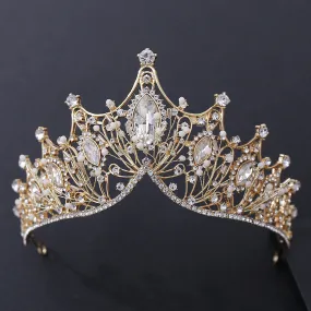 Romantic Handmade Flowers Bridal Tiaras Crown Rhinestone Pageant Crowns Wedding Hair Accessories