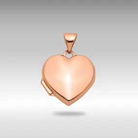 Rose Gold 15mm Plain Heart Locket Pendant - Model XL660