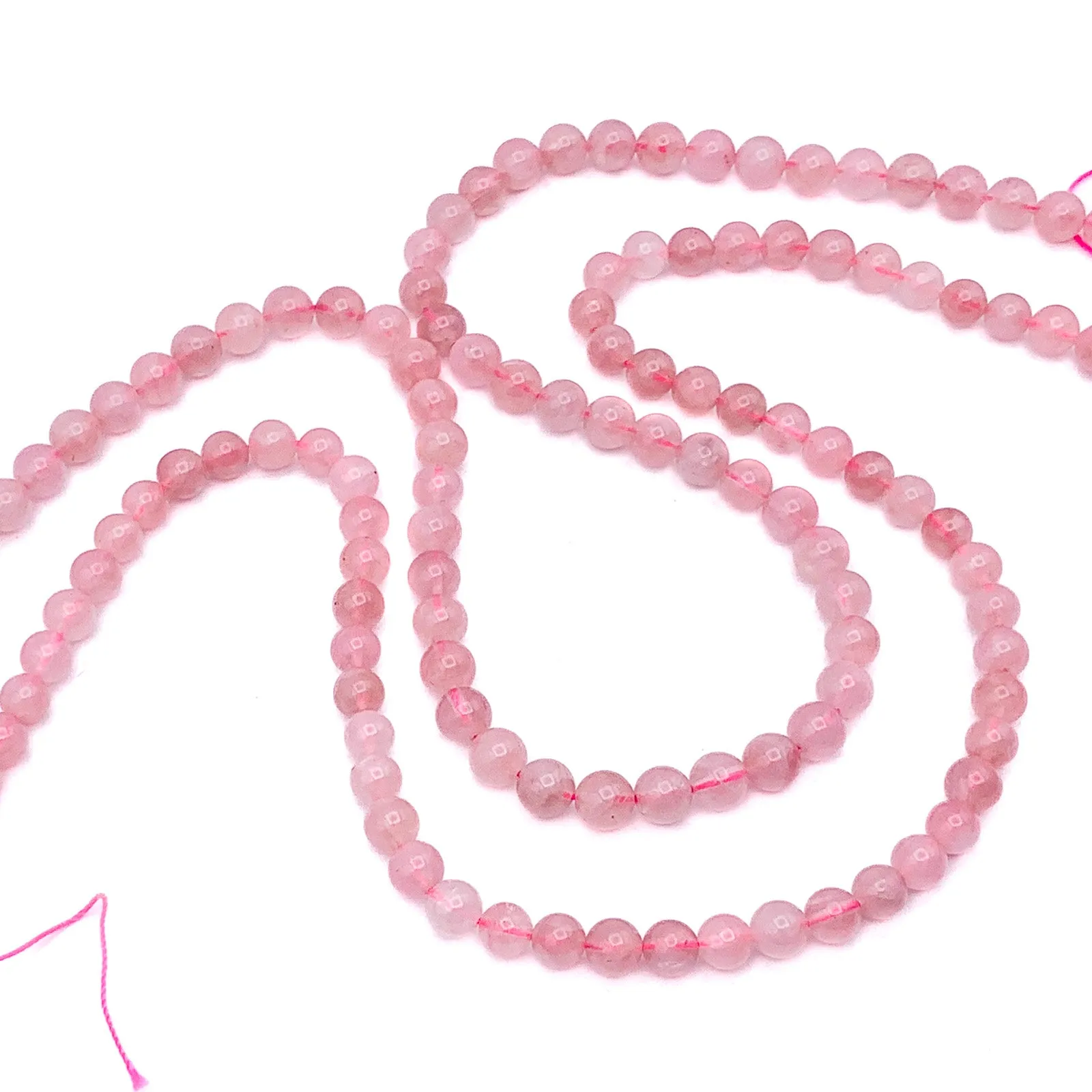 Rose Quartz 6.5mm AAA Smooth Rounds Bead Strand