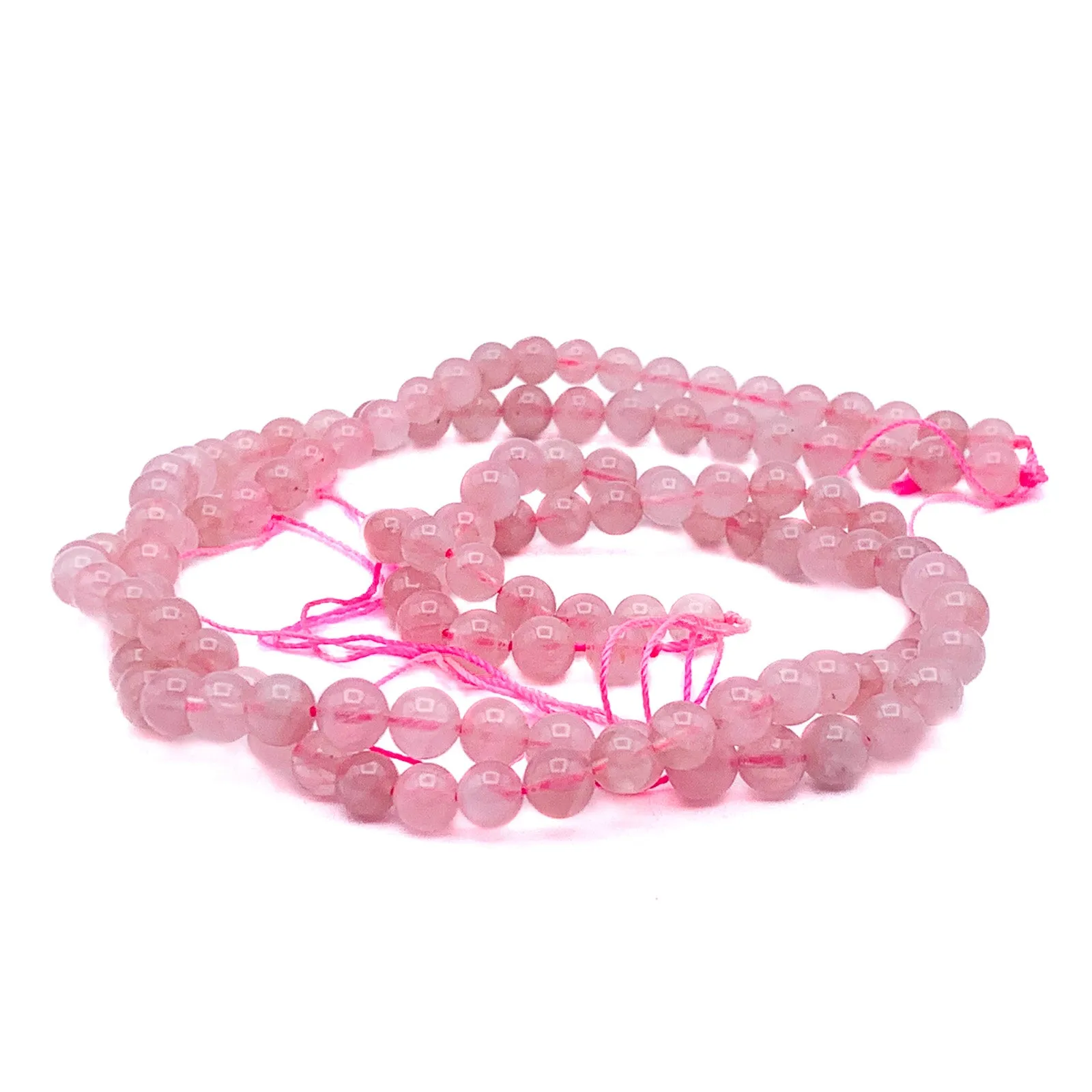 Rose Quartz 6.5mm AAA Smooth Rounds Bead Strand