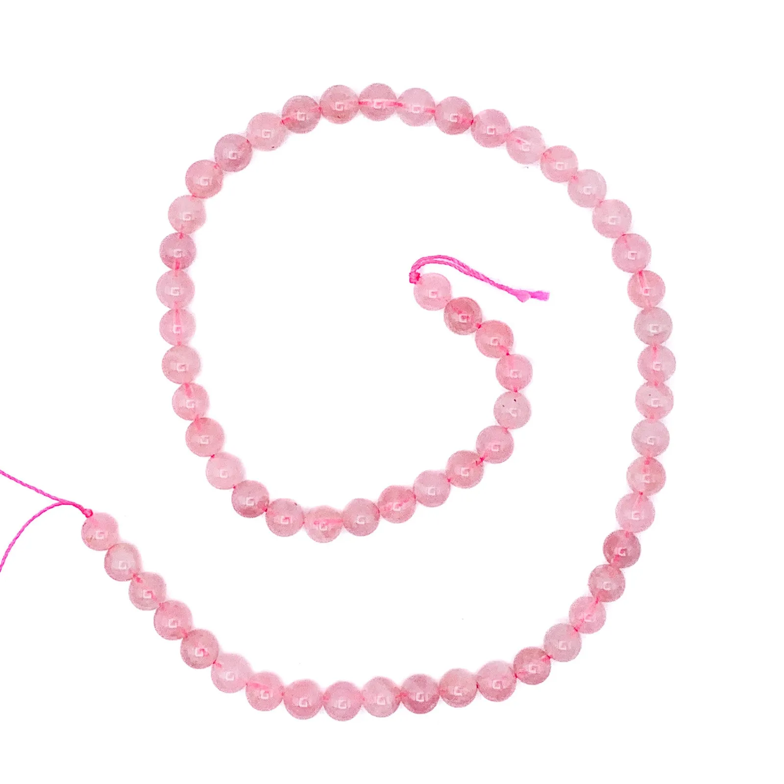 Rose Quartz 6.5mm AAA Smooth Rounds Bead Strand