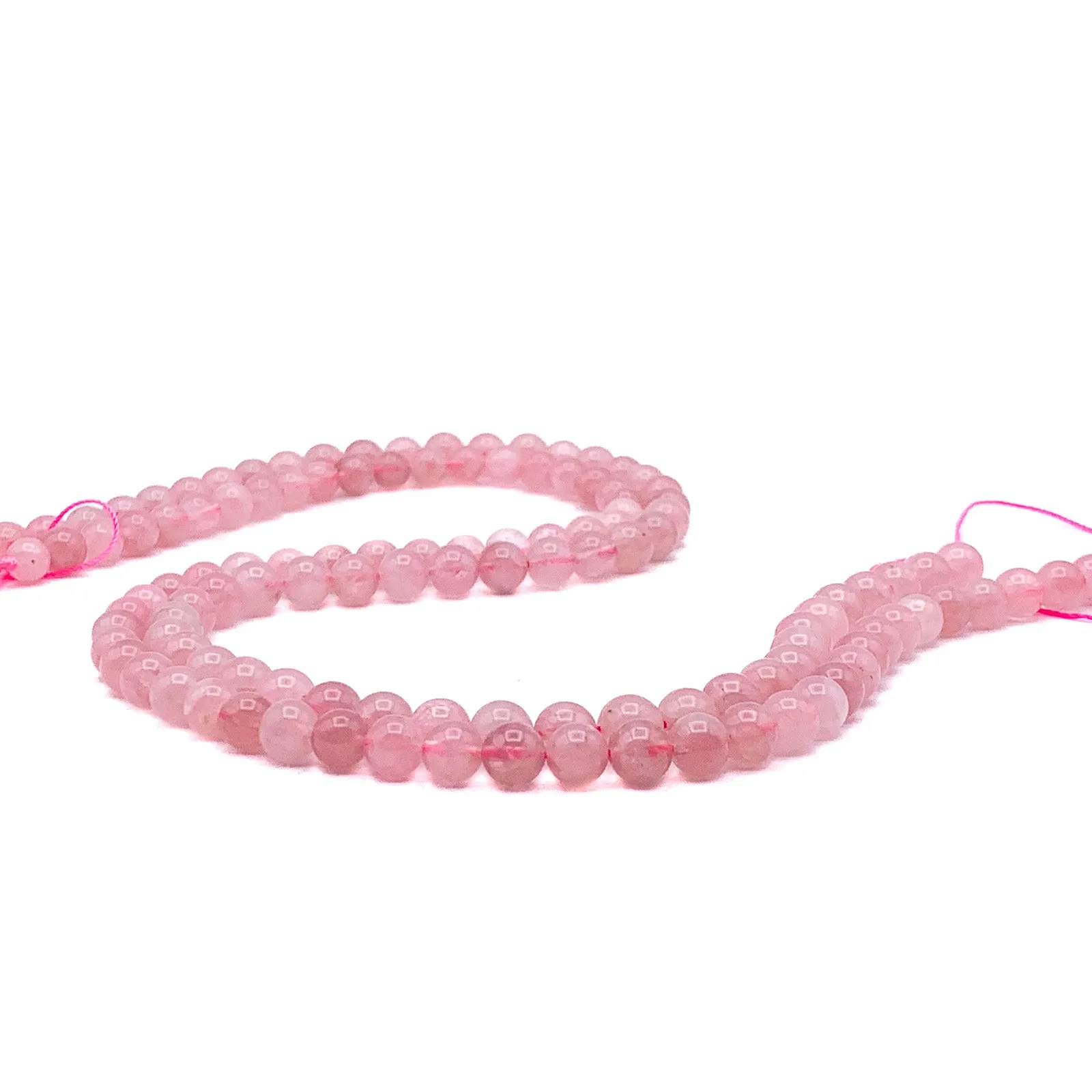 Rose Quartz 6.5mm AAA Smooth Rounds Bead Strand