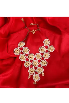 Royal Inlay Pearl Necklace - Jewellery