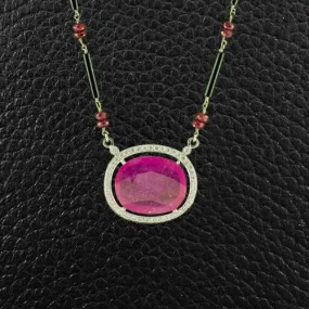 Ruby, Onyx & Diamond Necklace