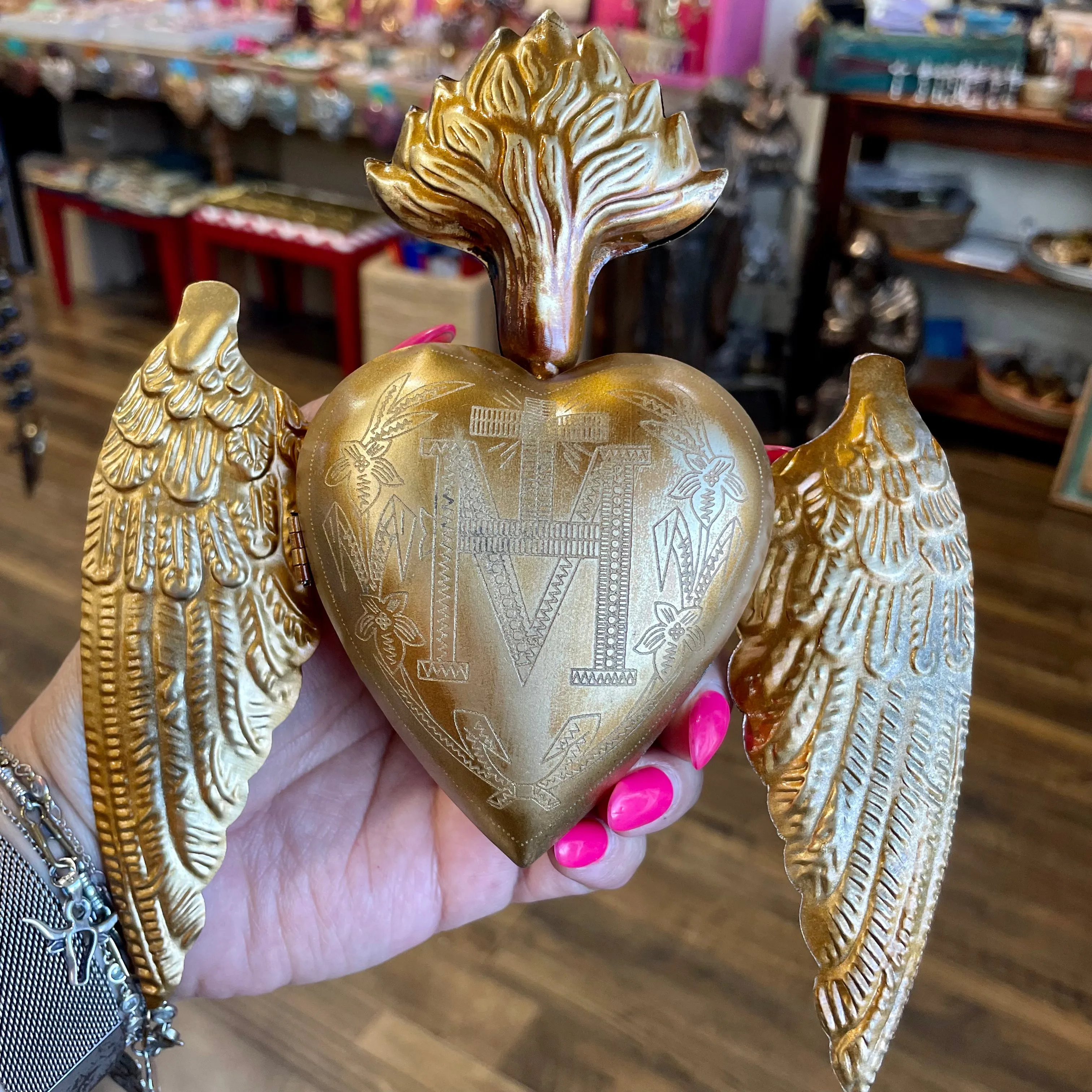 Sacred Heart Box with Wings