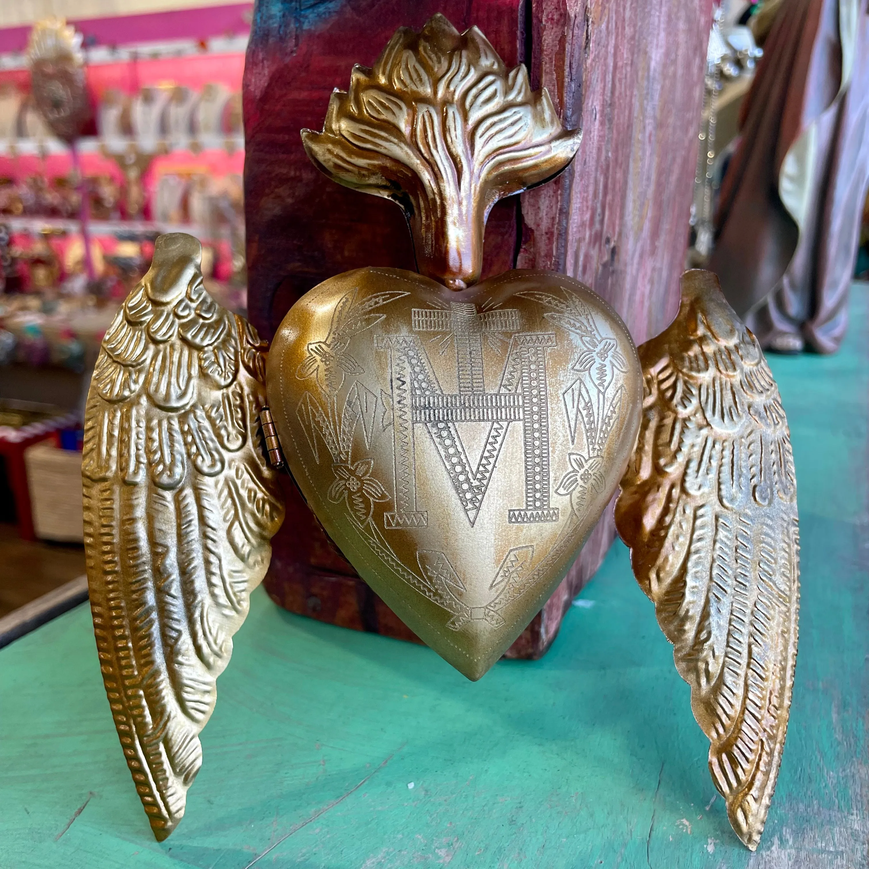 Sacred Heart Box with Wings